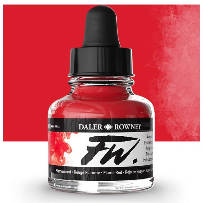 Daler-Rowney FW Acrylic Water-Resistant Artist Ink 1 oz Flame Red