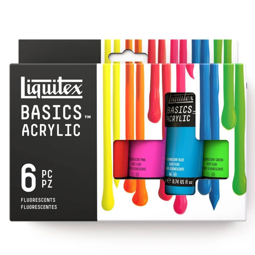 Liquitex BASICS Set of 48 Acrylics, Assorted Colors, 22ml Tubes