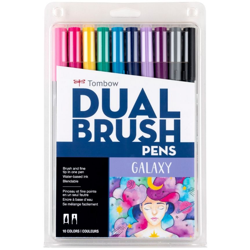 Tombow Dual Brush Pen Set Of 10 - Galaxy Colors