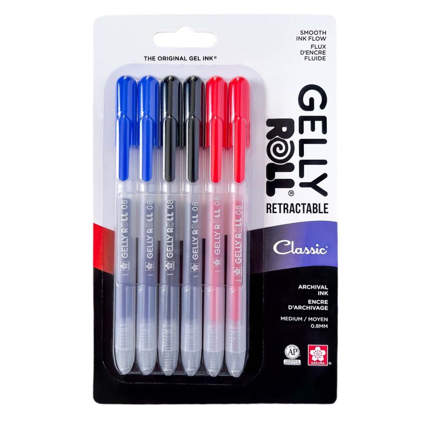 Gelly Roll Retractable Pen Classic Colors Set of 6