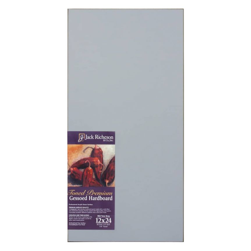 Richeson Premium Gessoed Hardboard Panel - 12 inch x 12 inch, White, 2 inch Cradle