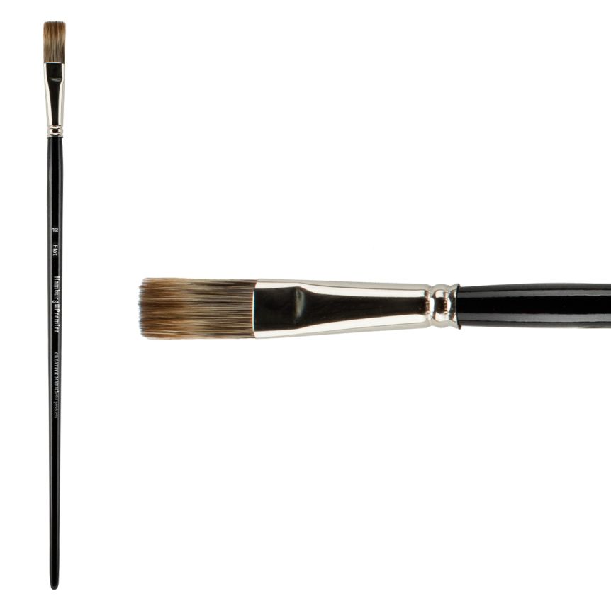 Hamburg Premier PRO Handmade Brush, Flat Size #12