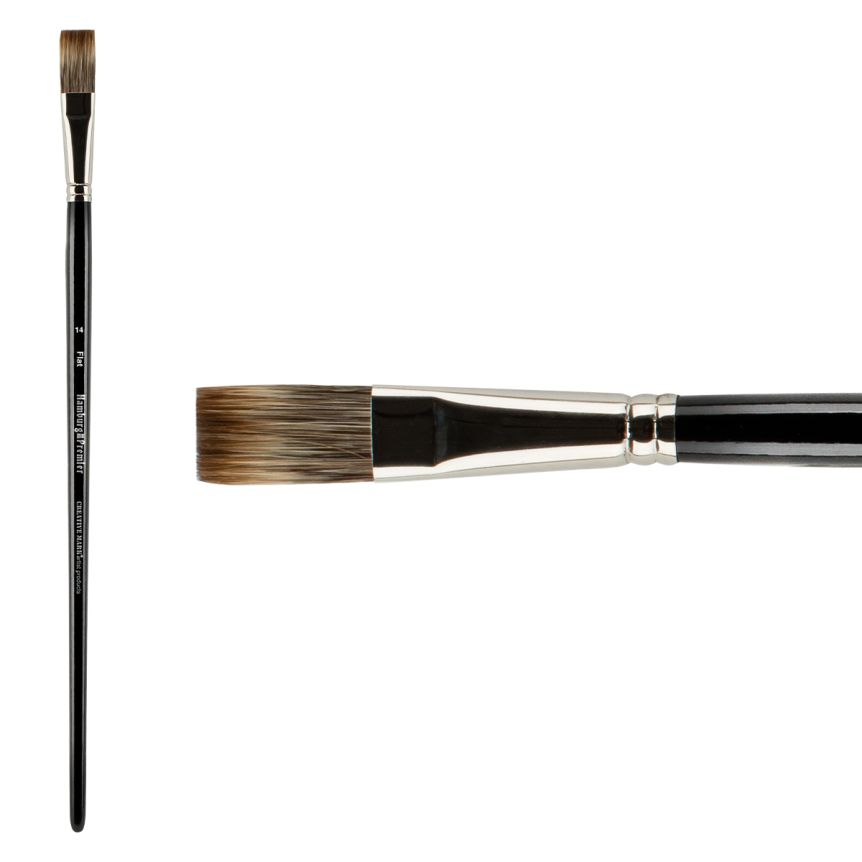 Hamburg Premier PRO Handmade Brush, Flat Size #14