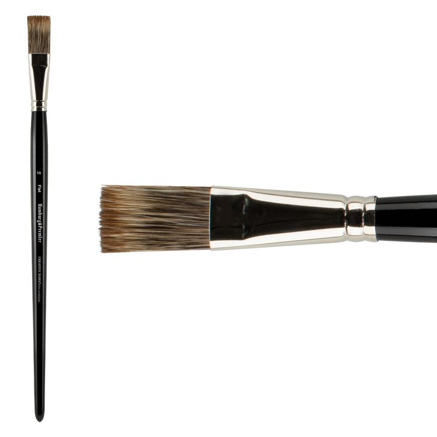 Hamburg Premier PRO Handmade Brush, Flat Size #18