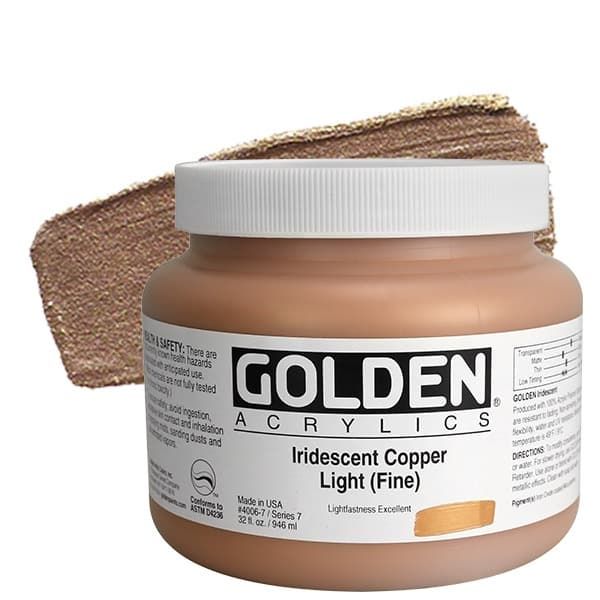 Golden 2oz IHEAVY Body Iridescent Color Acrylic Paint Copper Light