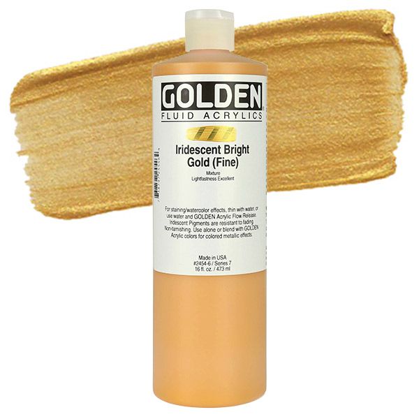 Golden Fluid Acrylics 4oz Iridescent Bright Gold (Fine)