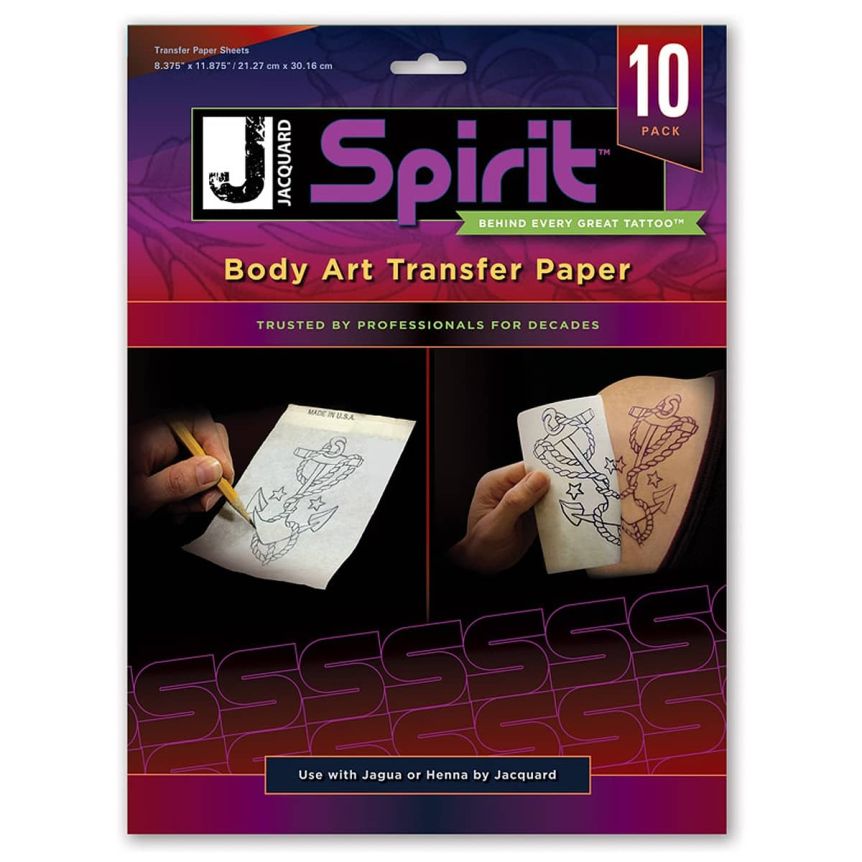 Jacquard Spirit Body Art Transfer Paper, 10-Pack