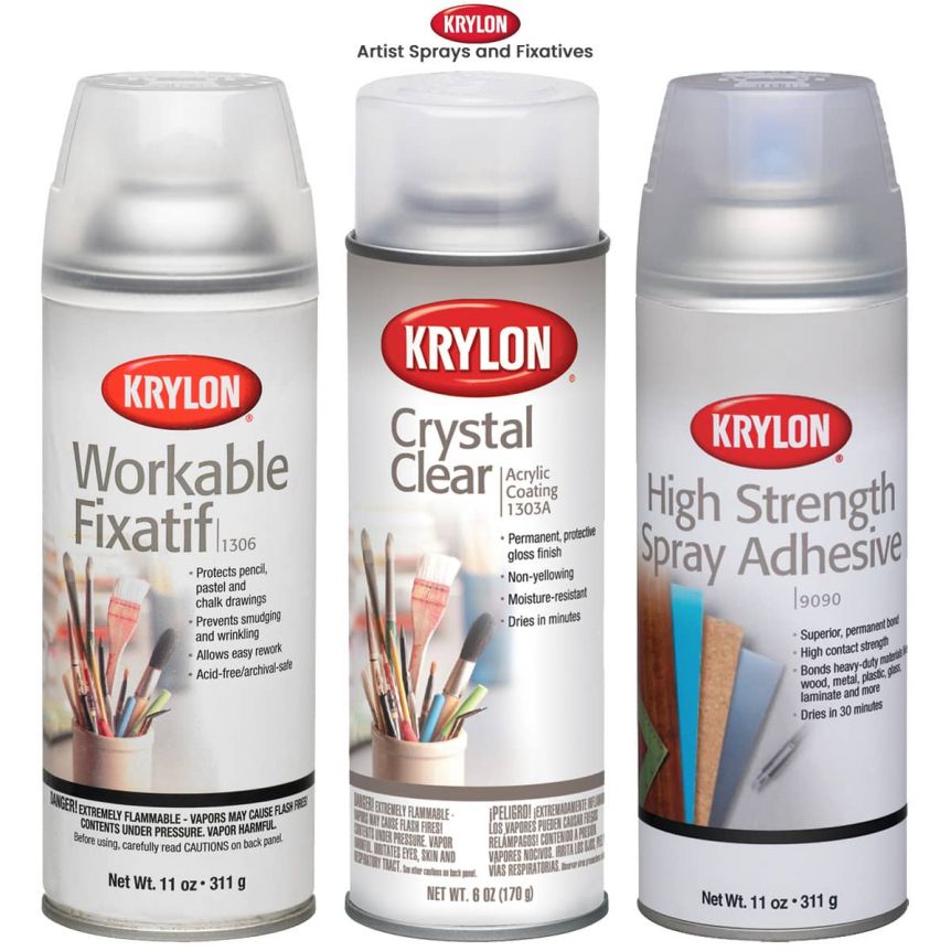  Krylon 1306 11 Oz Clear Workable Fixatif Spray : Tools & Home  Improvement