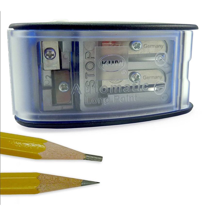 KUM Long Point Pencil Sharpener with Lead Pointer Flip Top