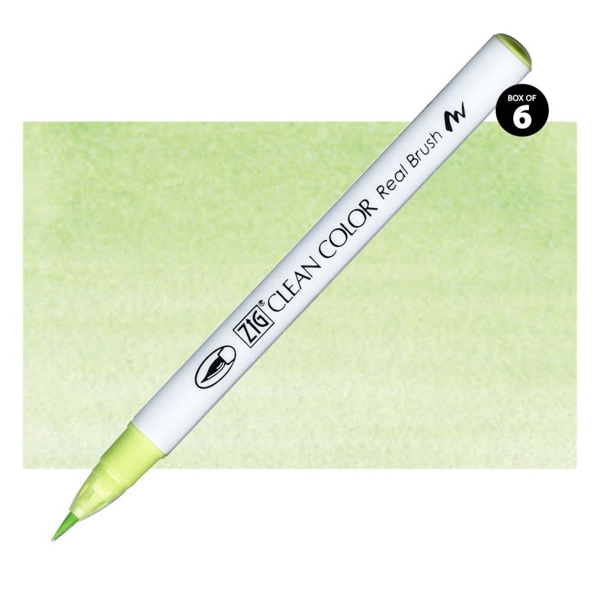 Kuretake Zig Clean Color Brush Marker Pale Green (Box of 6)