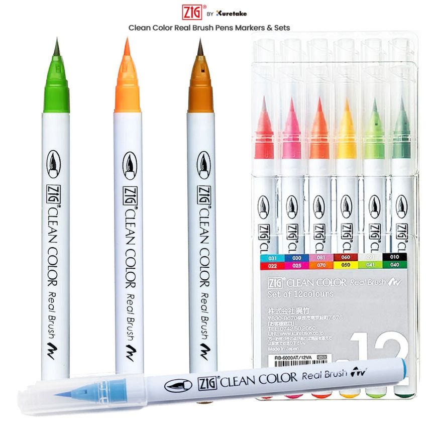 Kuretake Zig Clean Color Real Brush Pen Markers