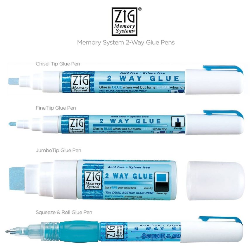 Zig 2 Way Jumbo Tip Carded Glue Pen