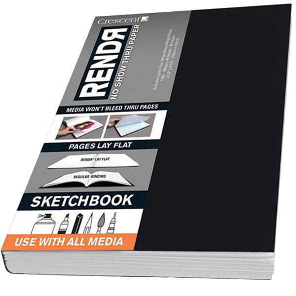Crescent Rendr No Show Thru Lay Flat Sketchbook 3.5x5.5 (32 sheets)