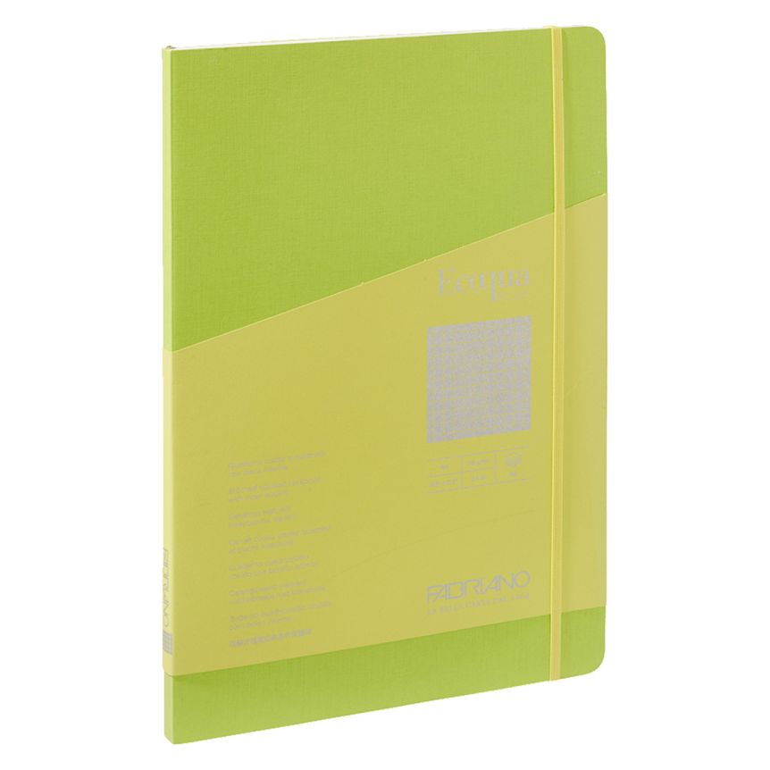 Fabriano EcoQua+ Notebook 8.3 x 11.7" Grid Stitch-Bound Lime