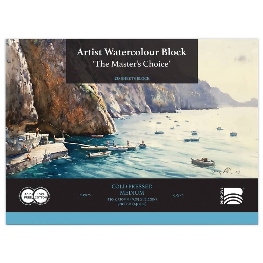 New York Central 100% Cotton Watercolor Paper 10 Pack - Acid-Free Premium Watercolor Paper for Artists, Painting, Water Media, Professionals, & More!