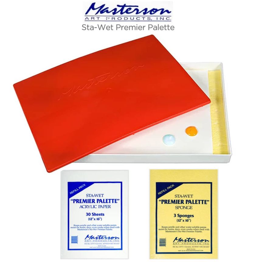 Masterson Sta-Wet Premier Palette Acrylic Paper 12x16in Refills Pack of 30