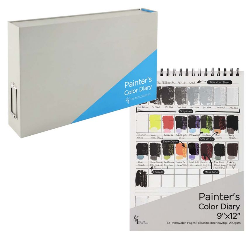 HG Art Concepts Oil/Acrylic 9"x12" Painter's Diary with Binder Box Bundle