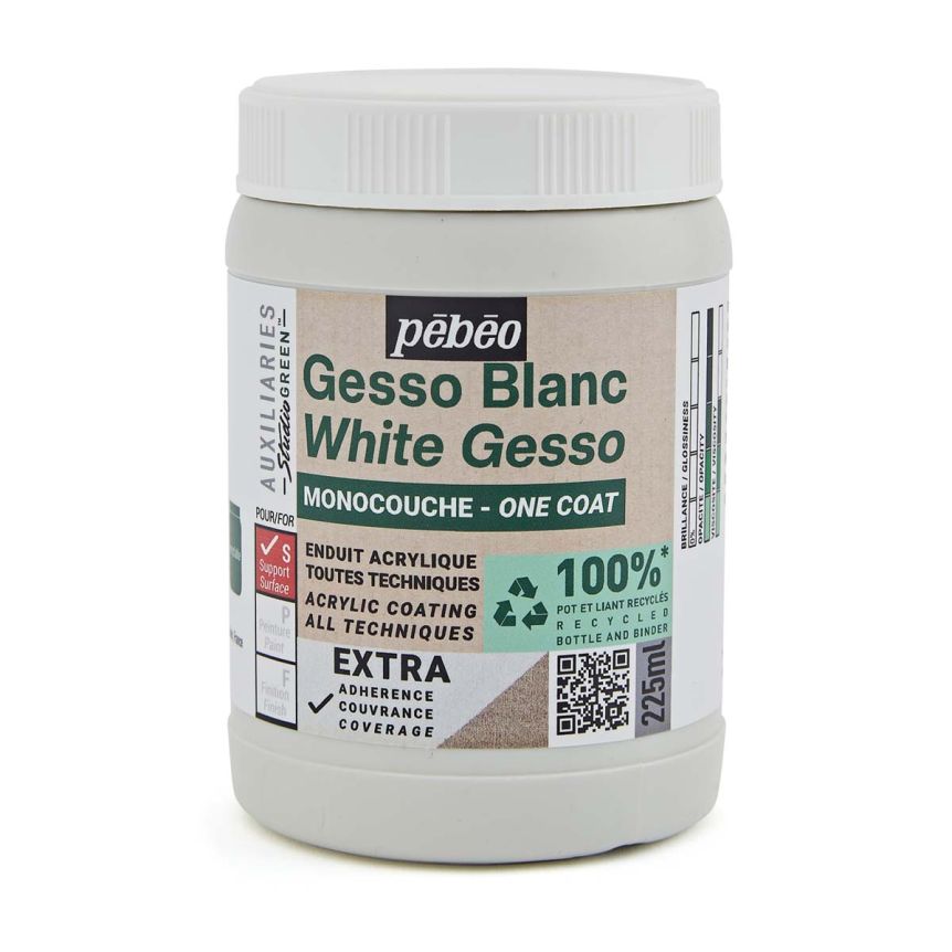 Pebeo Studio Green One Coat White Gesso (225ml)