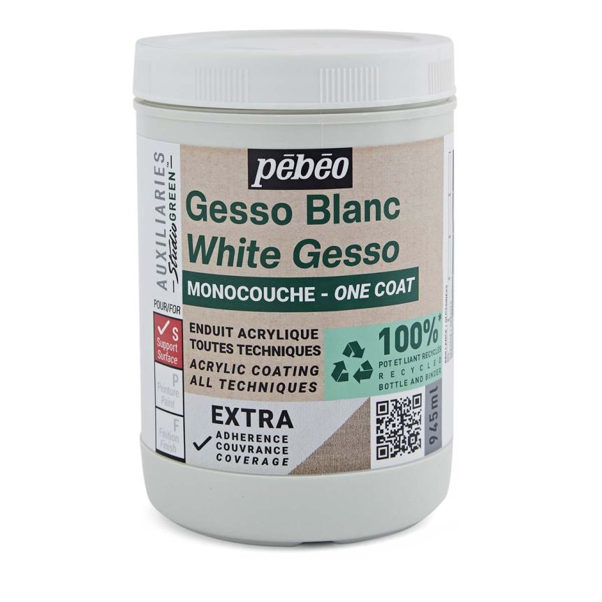 Pebeo Studio Green One Coat White Gesso (945ml)
