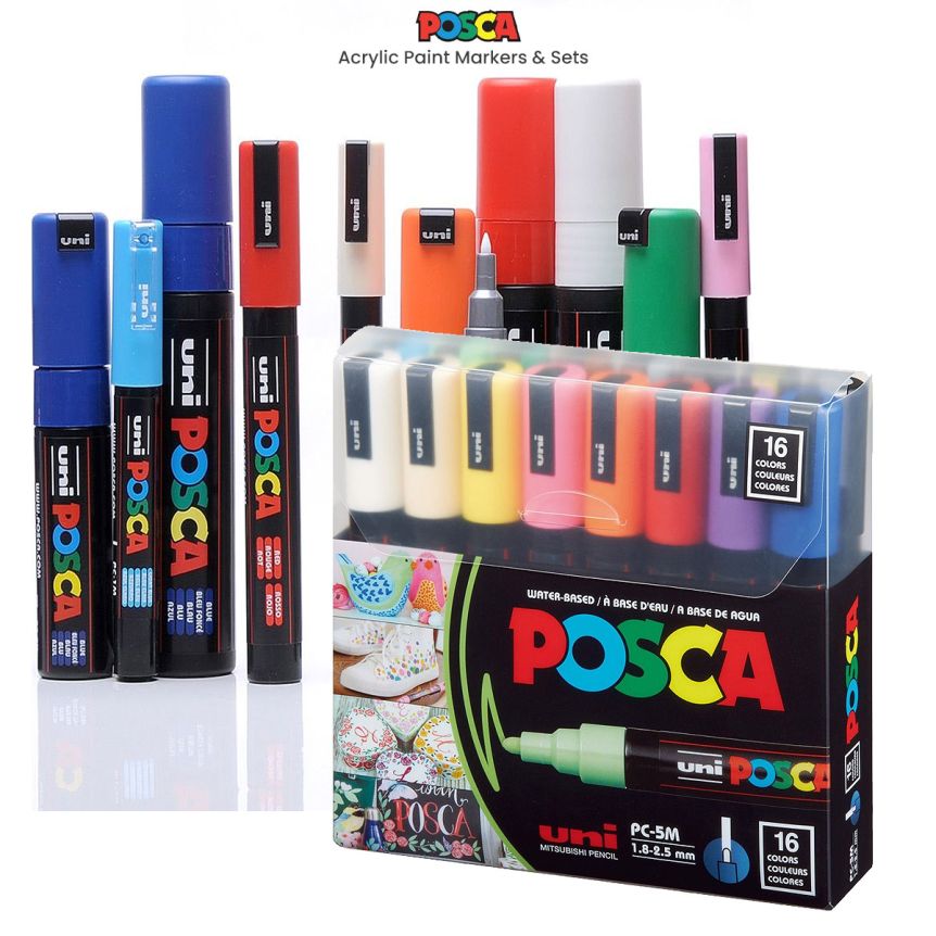 Posca – Broad Chisel Tip Water Based Paint Marker - PC-8K, black - Live in  Colors
