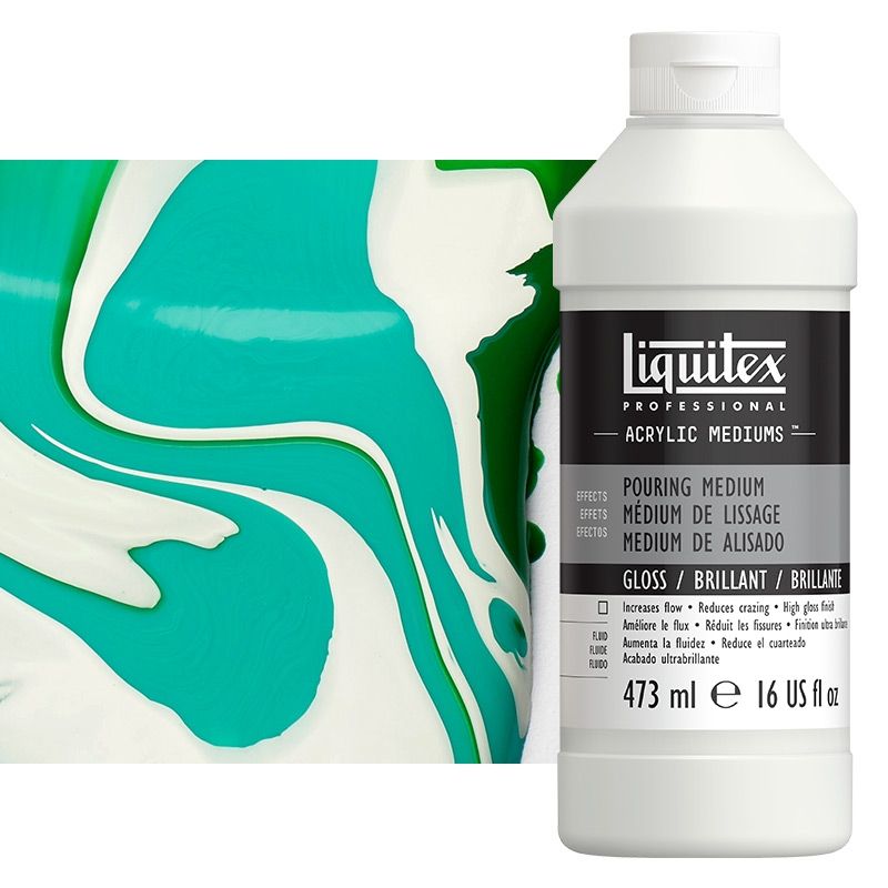 Matte Pouring Medium Set with 3 Soft Body Colors (Liquitex Acrylic Med –  Alabama Art Supply