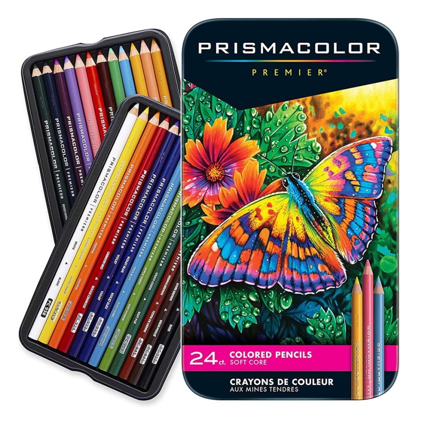 Prismacolor Premier Colored Pencil Tin Set Assorted Colors (Set of 24)