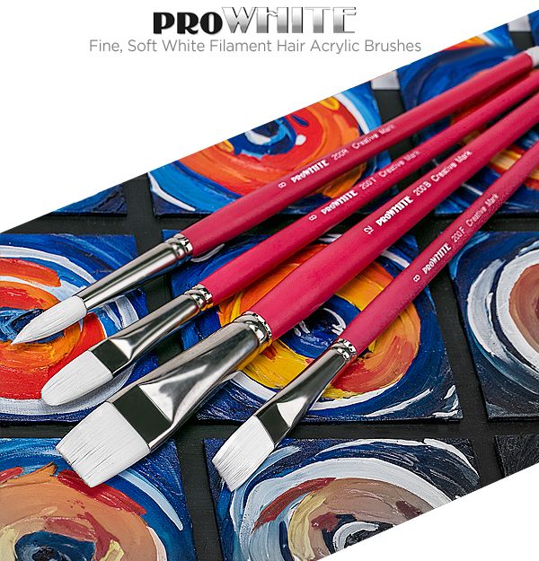 15 Long Art Paint Brushes Set for Watercolor, Acrylic, Oil & Face Painting  With Hot Pink Travel Holder. 