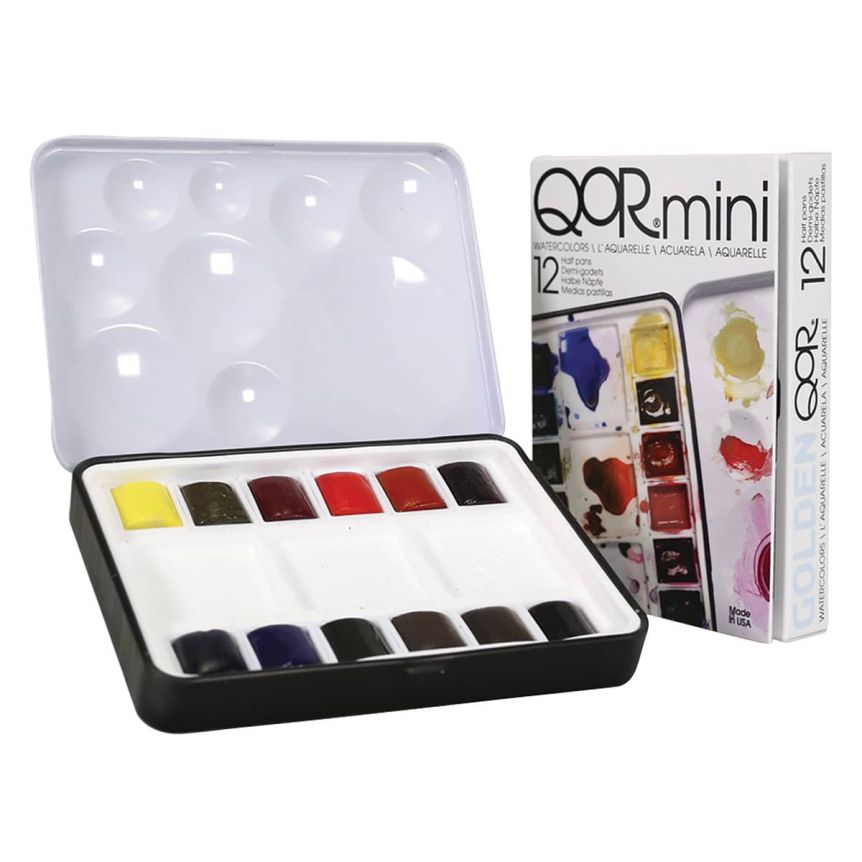 QoR Watercolor Mini Half Pan Set - 12 Color - Sam Flax Atlanta