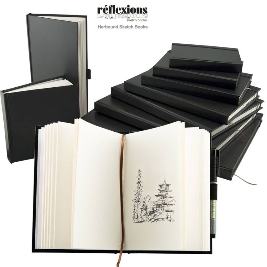 Drawing Sketchbook and Pencils and Leather Cover, Christmas Gifts