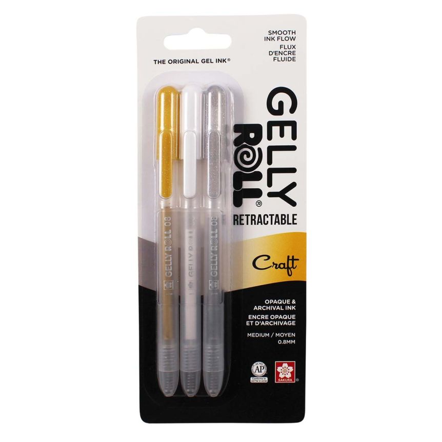 Gelly Roll Retractable Pen Set of 3, Craft Colors