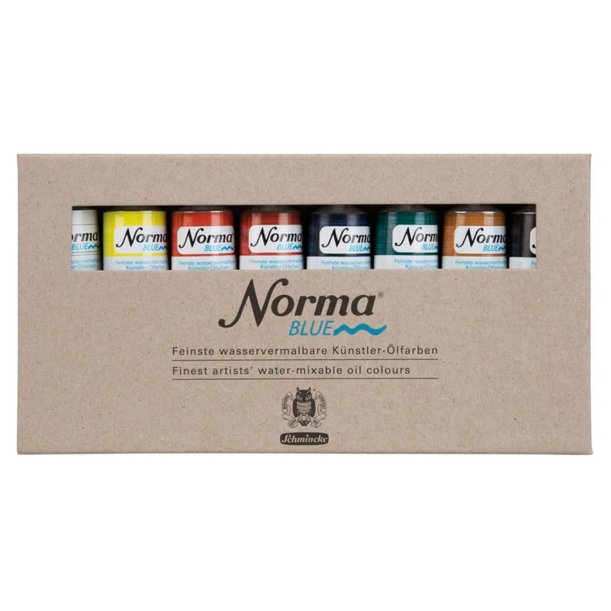 Norma Blue Water-Mixable Oil Color Set of 8 Colors, 35ml