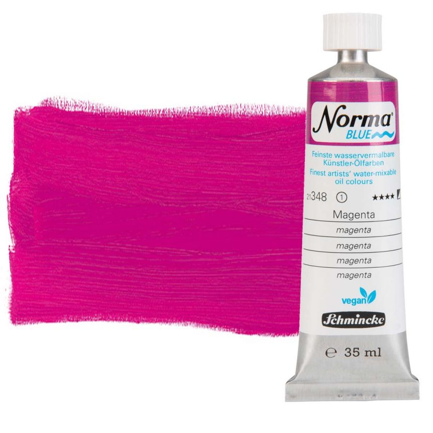 Norma Blue Water-Mixable Oil Color - Magenta, 35ml Tube
