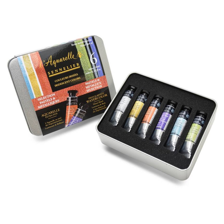 Sennelier French Artists' Watercolor Set Iridescent Set of 6