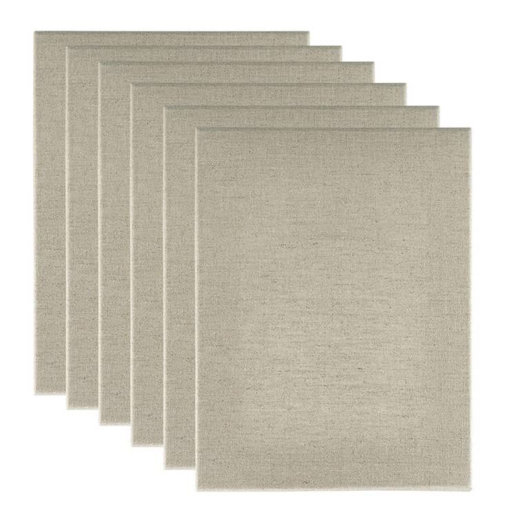 Senso 9x12" Clear Primed Linen Canvas 3/4" Deep, Box of 6