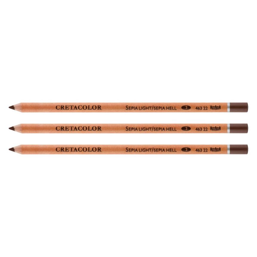 Cretacolor Pencil - Sepia Light, Pack of 3