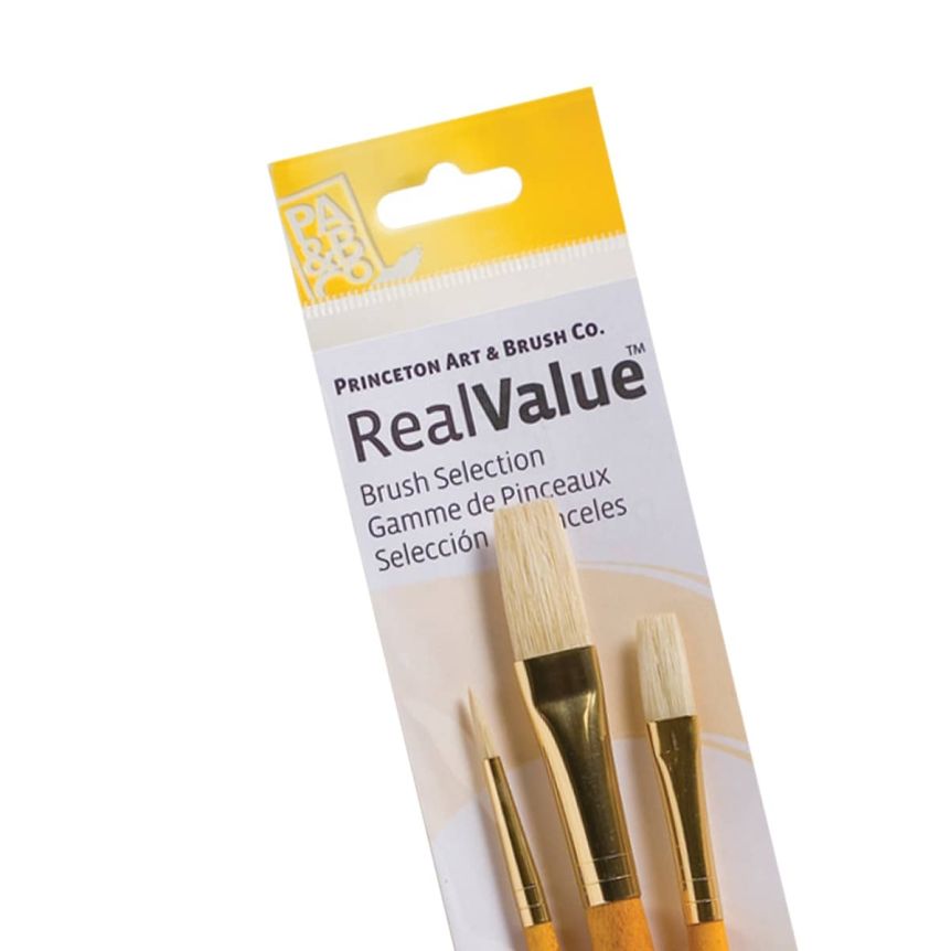Princeton Real Value Brush Set 9103 Short Handle 3pk - Natural Bristles