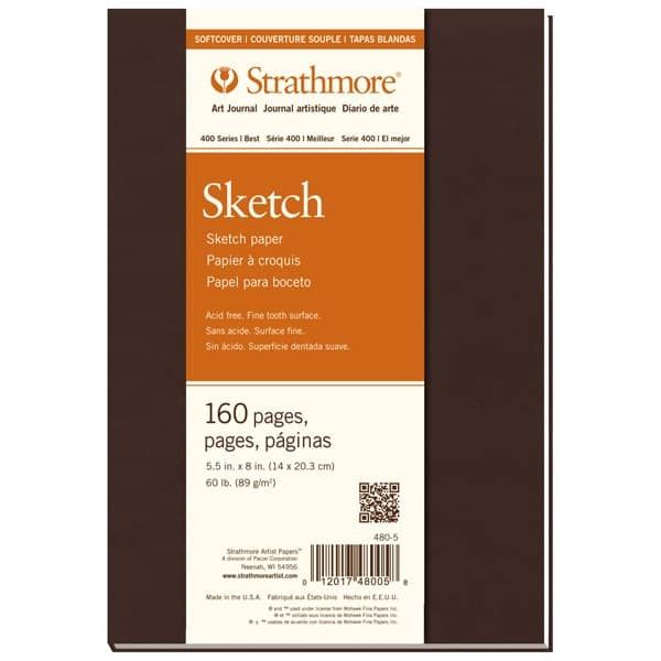 Strathmore 400 Series Softcover Sketching Art Journal 5-1/2x8" (160 pg) - White