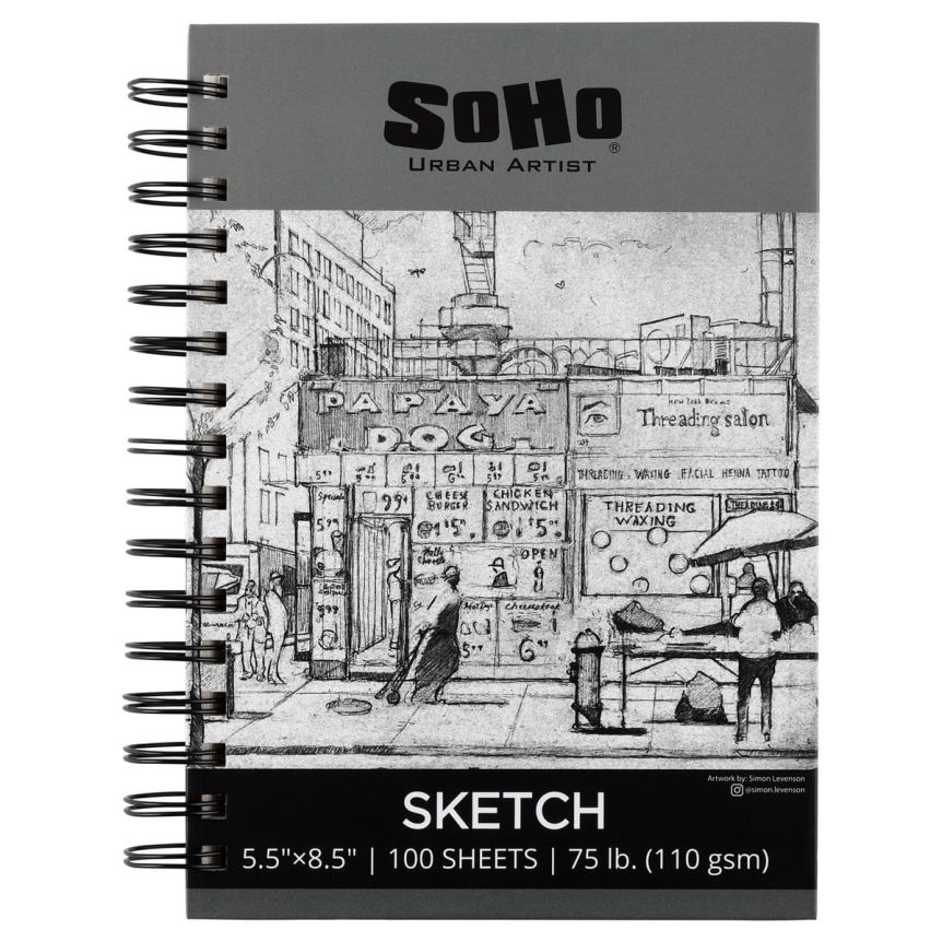SoHo 110 GSM Sketch Paper 5.5x8.5 Pad, Spiral