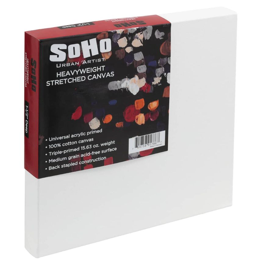 SoHo Heavyweight Stretched 100% Cotton Canvas, 12"x12"