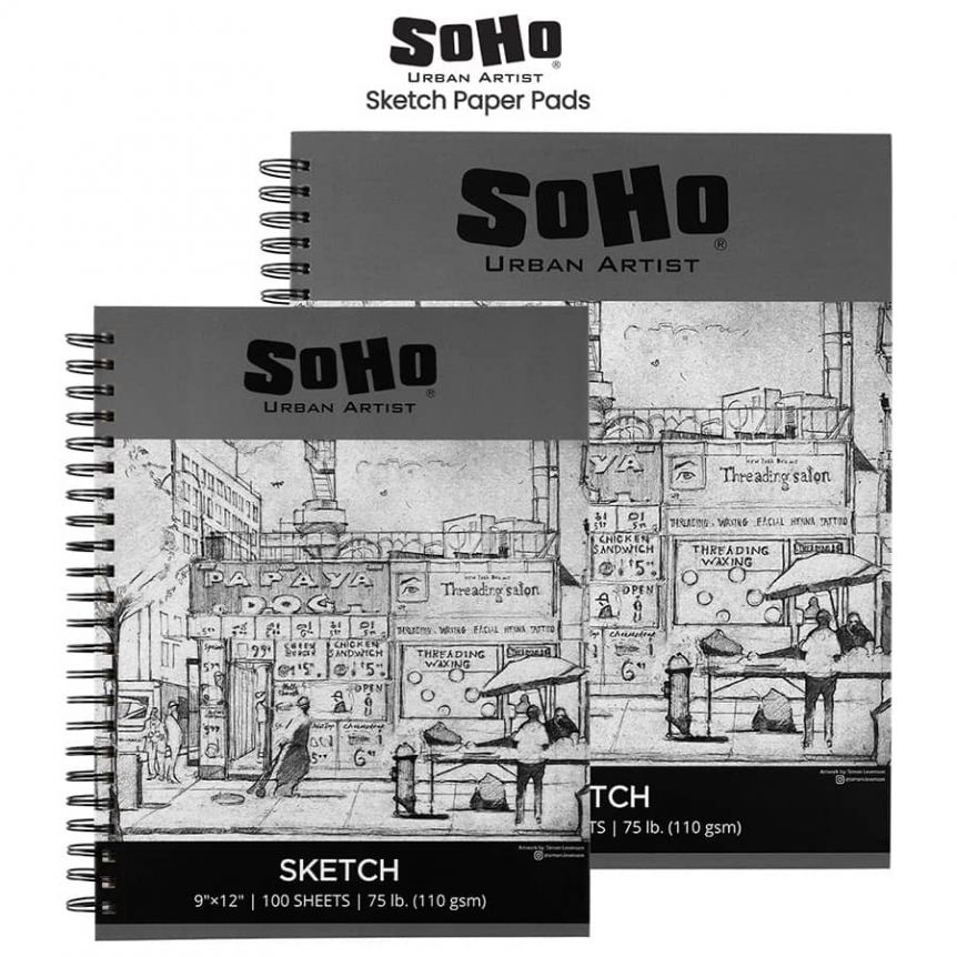 SoHo Sketch Paper Pad 11x14 Spiral, 110 GSM