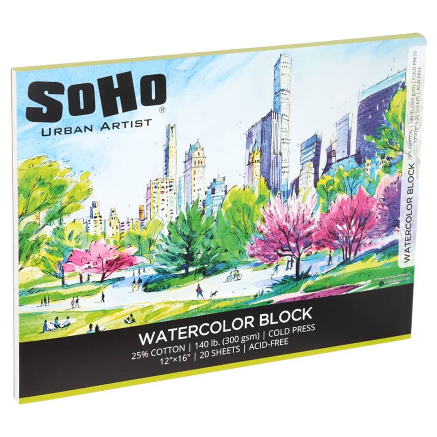 SoHo Watercolor Block 12"x16", 140 lb. (20 Sheets)