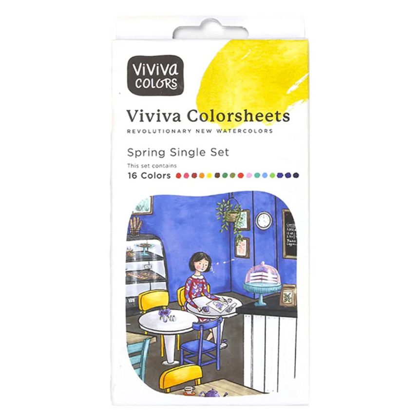 Viviva Watercolor Colorsheet - Spring Colors, Set of 16