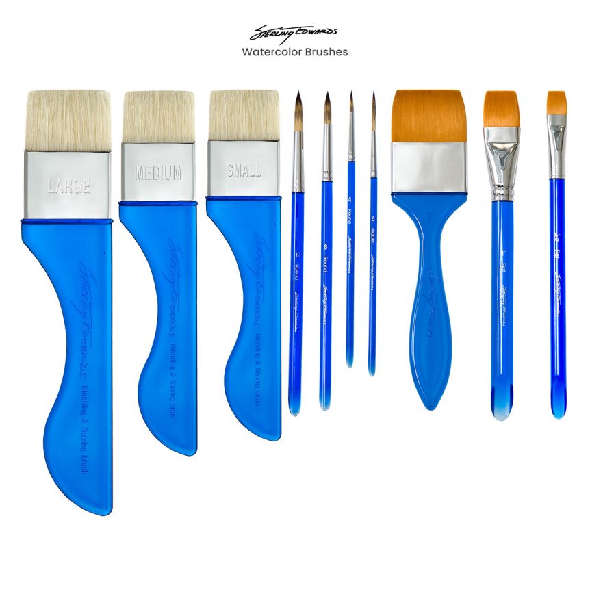 Watercolor Illustration Paint Brush Cup Isolated Stock