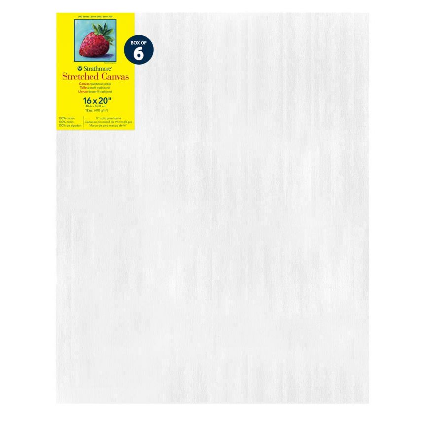 Strathmore 300 Series All Media Stretched Cotton Canvas 16x20, 3