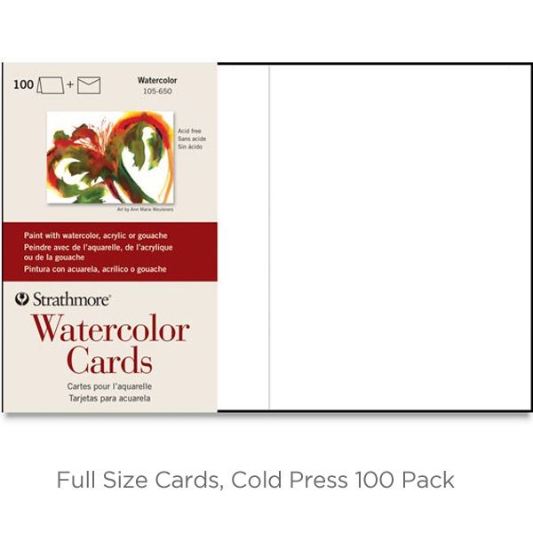 Strathmore Watercolor Cards and Envelopes - Silm, Box of 10