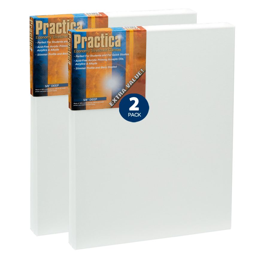 Set of 5 Painting Canvas Board Blank 16x20 Inch Stretched Artist