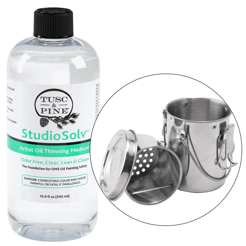 StudioSolv&trade; Artist Oil Thinning Medium (16.9oz) with Petite Air-Tight Brush Washer Set