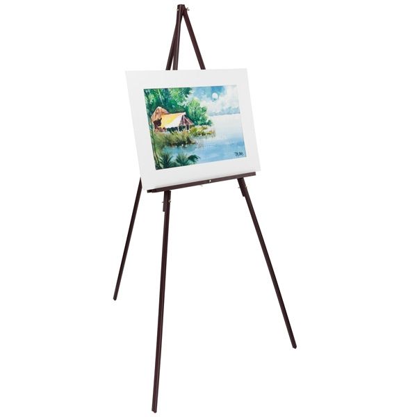 63 Wooden Tripod Artist Display Easel with Tray, A-Frame Adjustable Easel  Stand