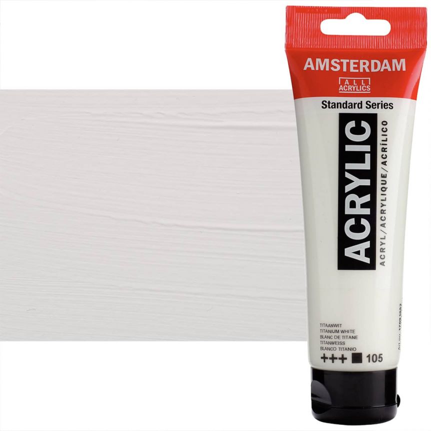 Amsterdam Standard Series Acrylic Paints - Titanium White, 120ml