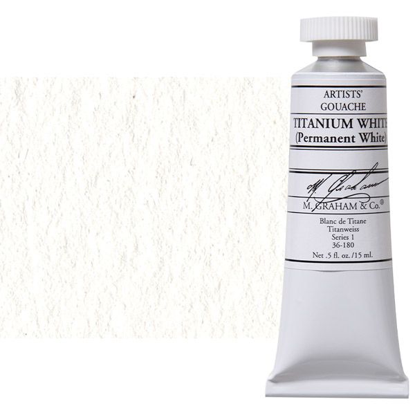 M. Graham 1/2-Ounce Tube Gouache Paint, Titanium White